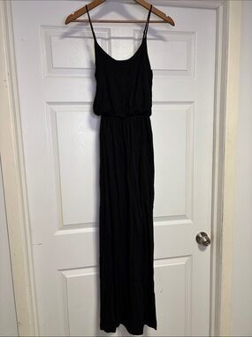 Lush Black Spaghetti Strap Maxi Dress